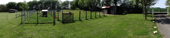 Panoramique sur le parc du domaine de chante-oiseau en Charente